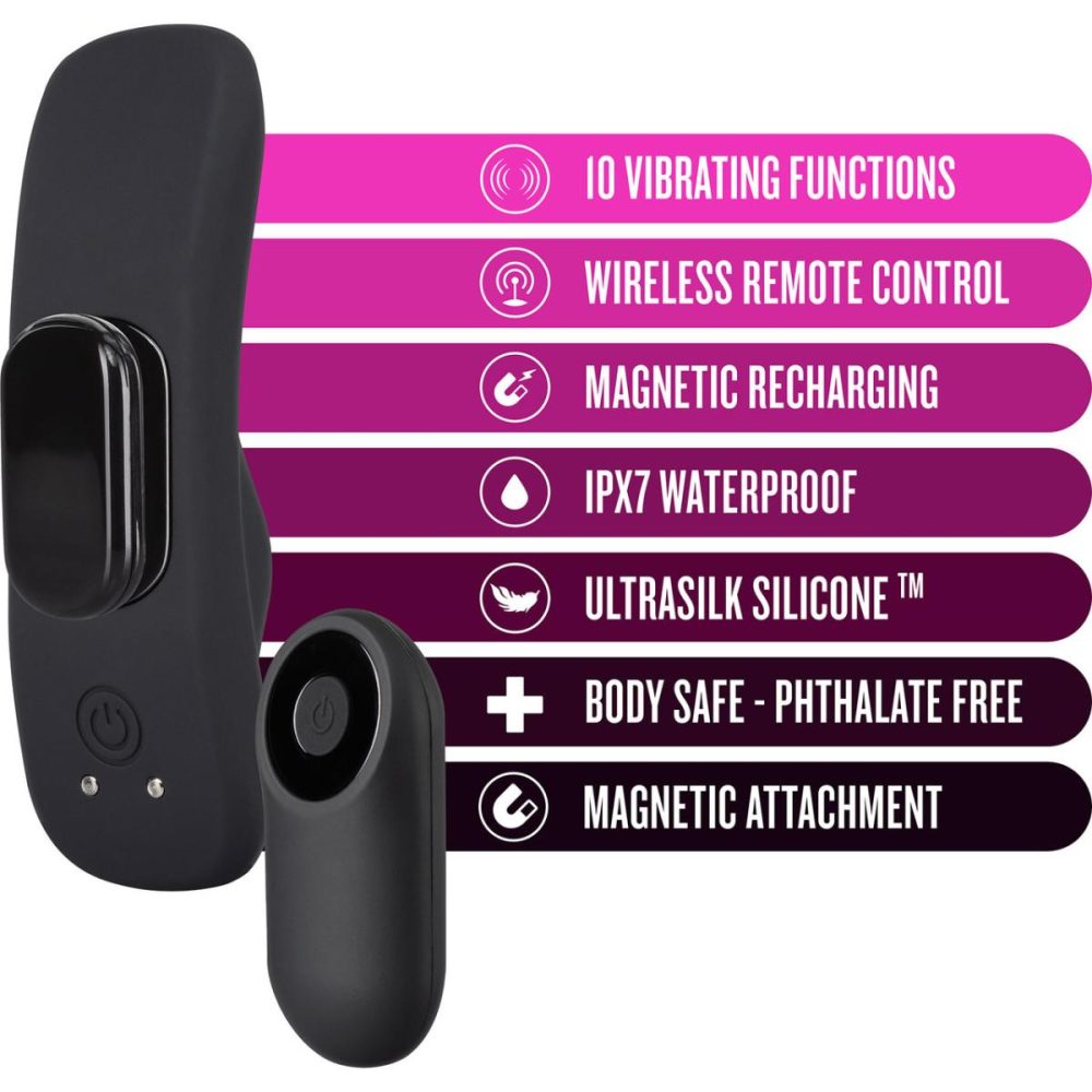 Wearable Vibrators | Temptasia Remote Control Silicone Rechargeable Panty Vibe – Black