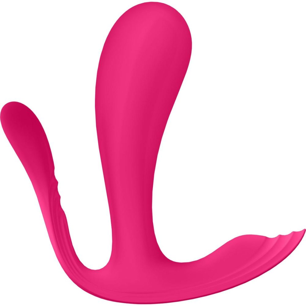 Wearable Vibrators | Top Secret+ Rechargeable Wearable App Enabled 12-Function Triple Stimulation Vibrator – Pink