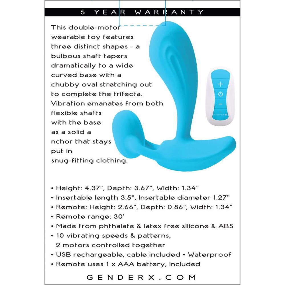 Wearable Vibrators | Wear Me Out Rechargeable Waterproof Silicone Wearable Vibrator With Remote – Blue