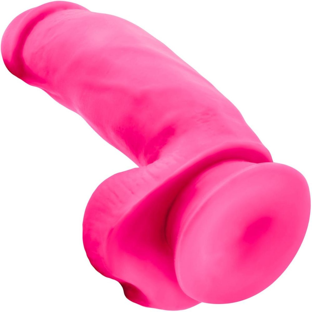 Dual Density Dildos | Neo Elite 7 Inch Dual Density Realistic Silicone Dildo With Balls by – Neon Pink