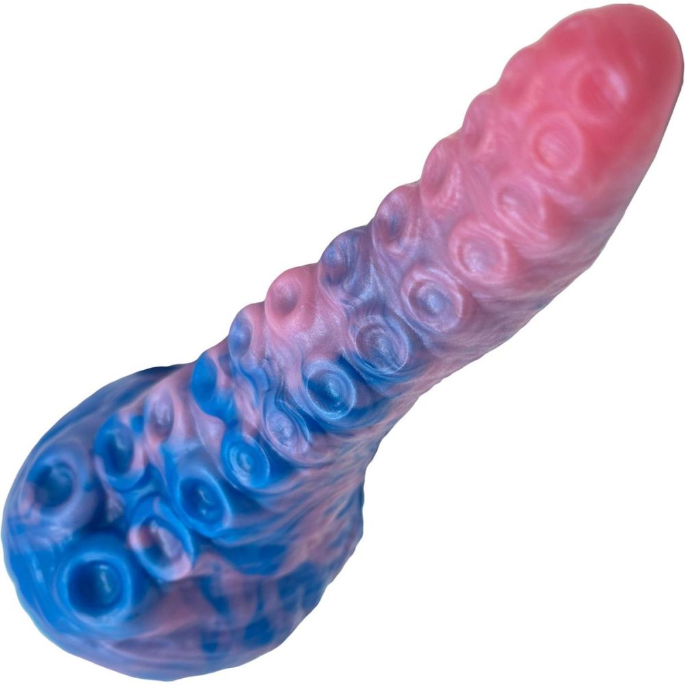 Fantasy Dildos | BIG Daddy Davy The Sucker Large 7.25" Platinum Silicone Fantasy Dildo – Borealis