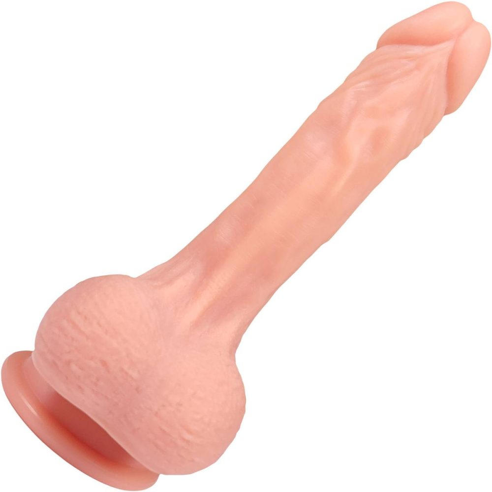 Realistic Dildos | The Hookup 5.25 Inch Silicone Realistic Dildo With Balls & Suction Cup Base – Vanilla