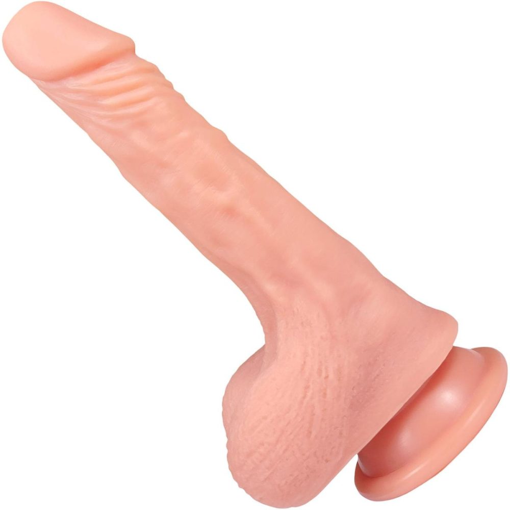 Realistic Dildos | The Hookup 5.25 Inch Silicone Realistic Dildo With Balls & Suction Cup Base – Vanilla