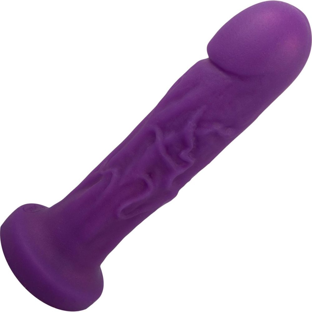 Semi-Realistic Dildos | Goliath Super Soft Silicone Dildo With Suction Cup & Bullet Vibe by – Amethyst