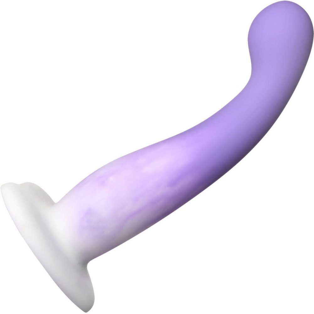 Non-Phallic Dildos | Simply Sweet Slim 7" Silicone G-Spot Suction Cup Dildo – Purple & White