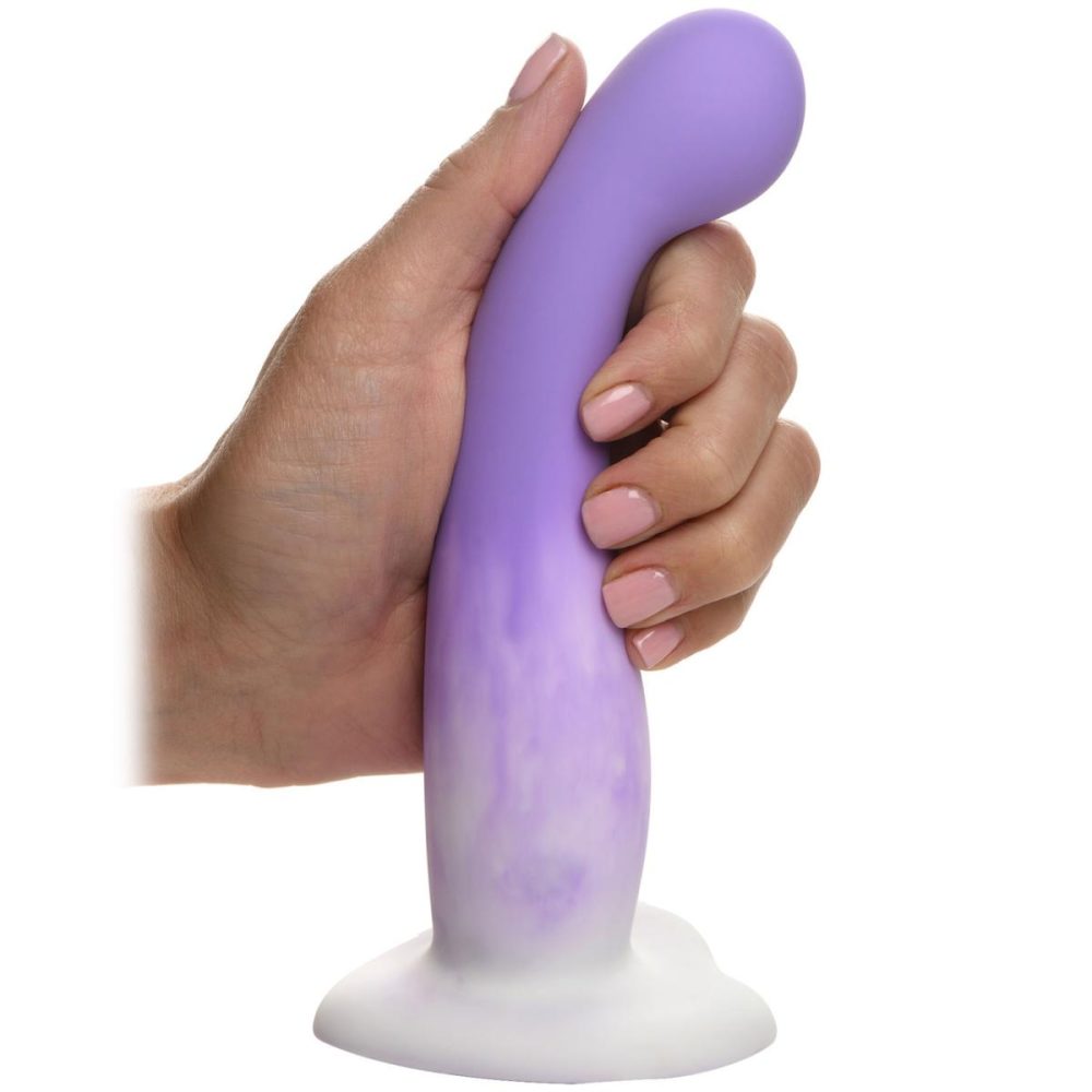 Non-Phallic Dildos | Simply Sweet Slim 7" Silicone G-Spot Suction Cup Dildo – Purple & White