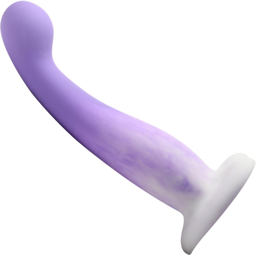 Non-Phallic Dildos | Simply Sweet Slim 7" Silicone G-Spot Suction Cup Dildo – Purple & White