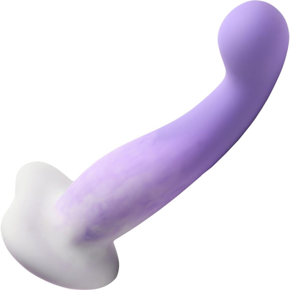 Non-Phallic Dildos | Simply Sweet Slim 7" Silicone G-Spot Suction Cup Dildo – Purple & White