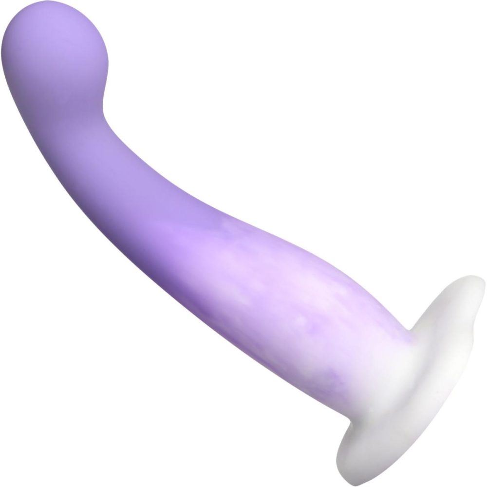 Non-Phallic Dildos | Simply Sweet Slim 7" Silicone G-Spot Suction Cup Dildo – Purple & White