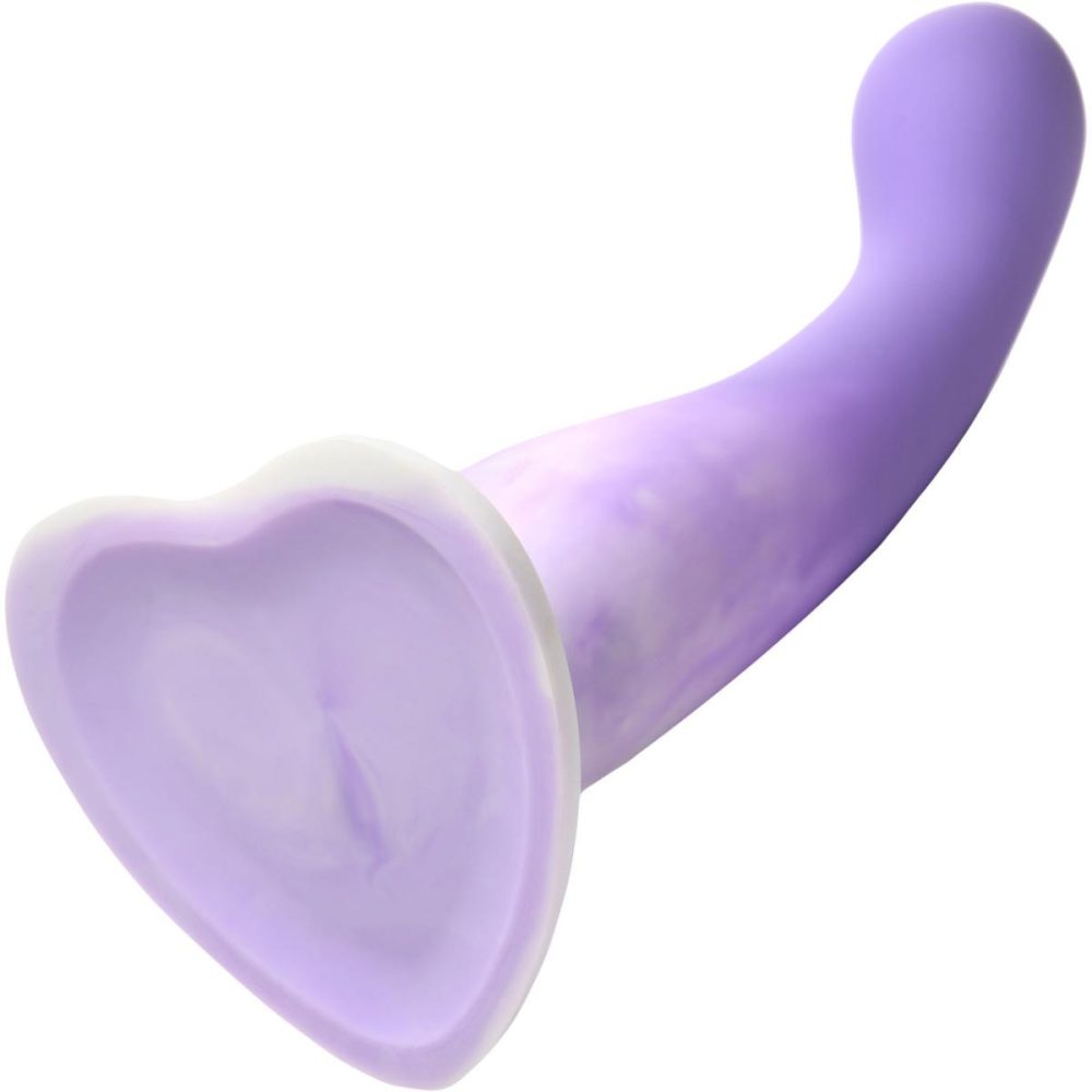 Non-Phallic Dildos | Simply Sweet Slim 7" Silicone G-Spot Suction Cup Dildo – Purple & White