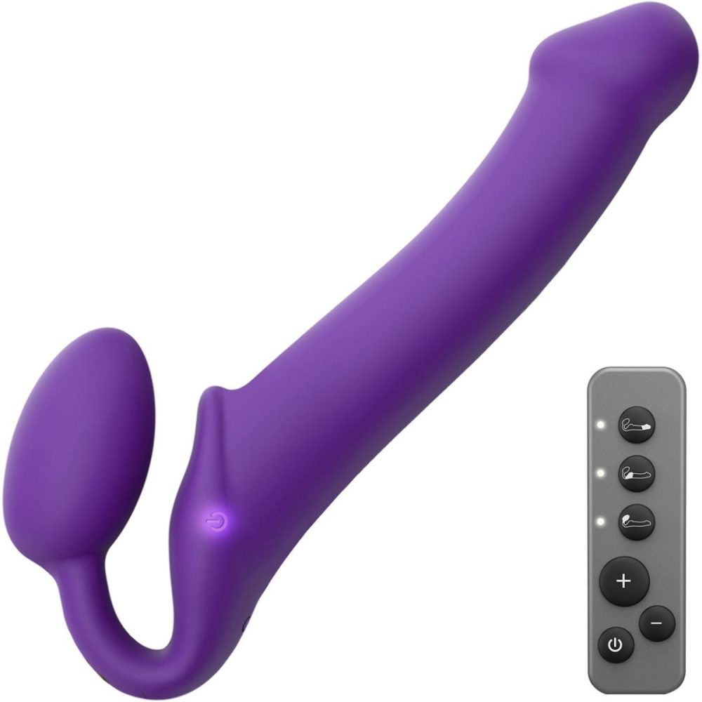 Strapless Strap-On Dildos | Strap-on-Me Silicone Vibrating Remote Control Strapless Strap-On – Large Purple