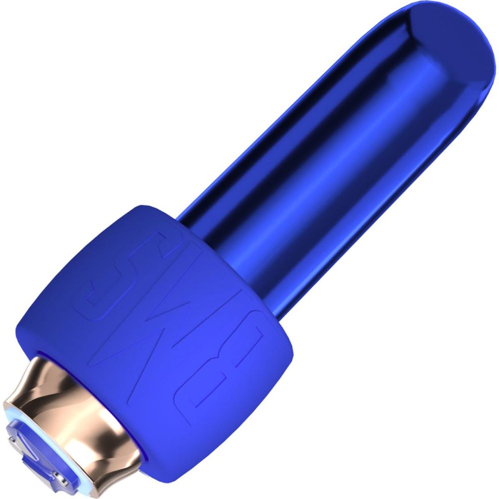 Bullet & Egg Vibrators | Maximum Rechargeable Waterproof Bullet Vibrator With Silicone Comfy Cuff – Blue