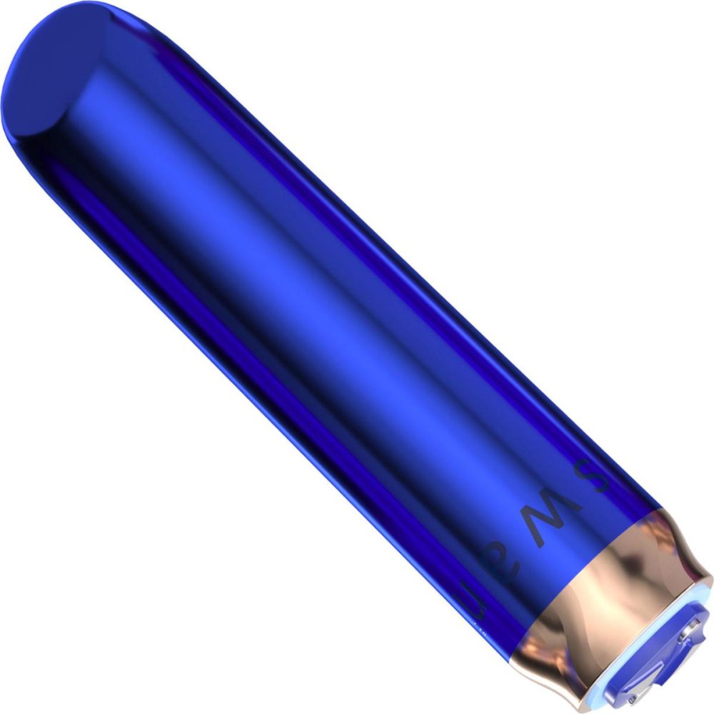 Bullet & Egg Vibrators | Maximum Rechargeable Waterproof Bullet Vibrator With Silicone Comfy Cuff – Blue