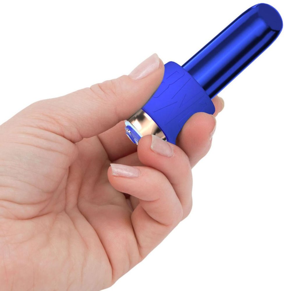 Bullet & Egg Vibrators | Maximum Rechargeable Waterproof Bullet Vibrator With Silicone Comfy Cuff – Blue