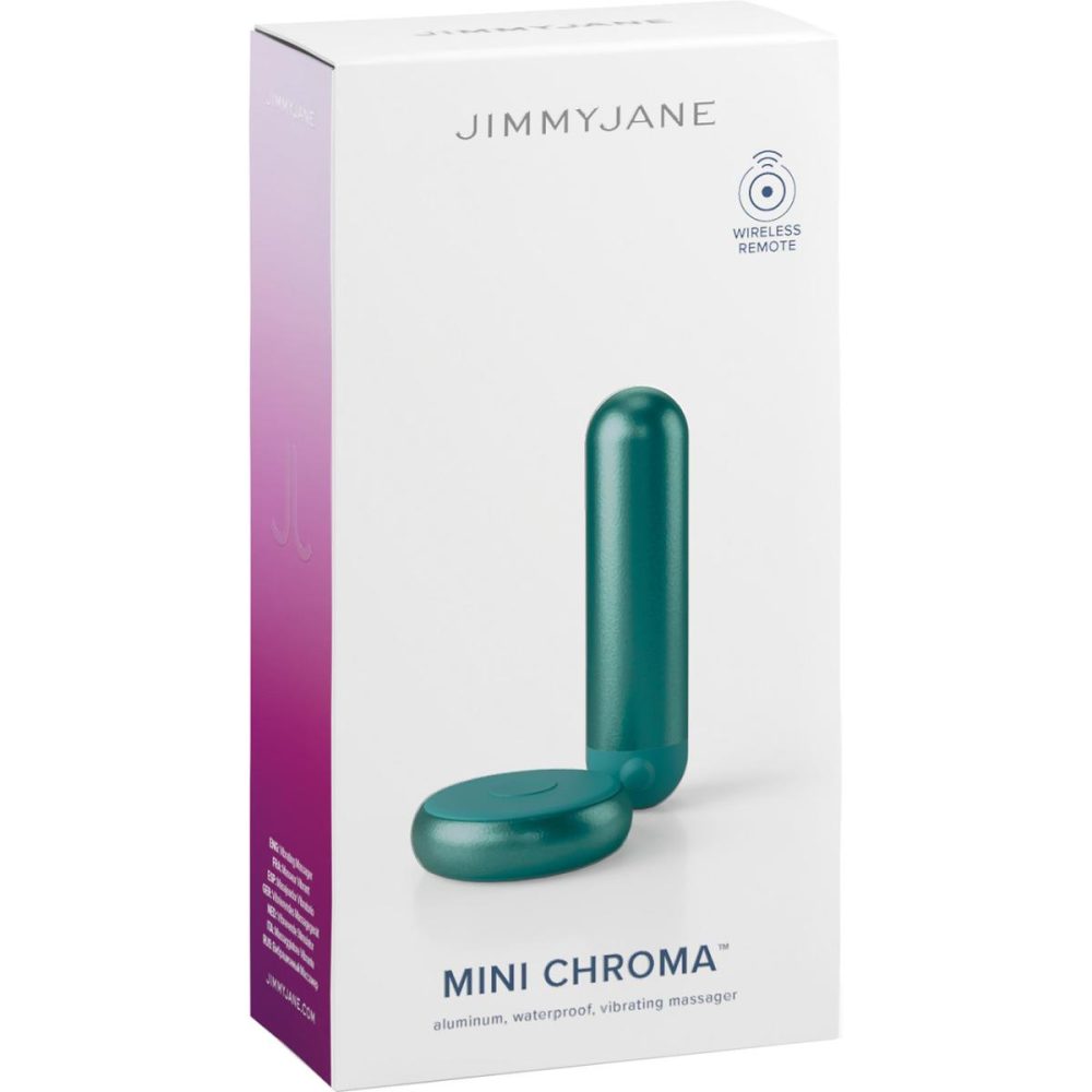 Remote Control Vibrators | JimmyJane Mini Chroma Rechargeable Aluminum Waterproof Bullet Vibrator With Remote – Teal